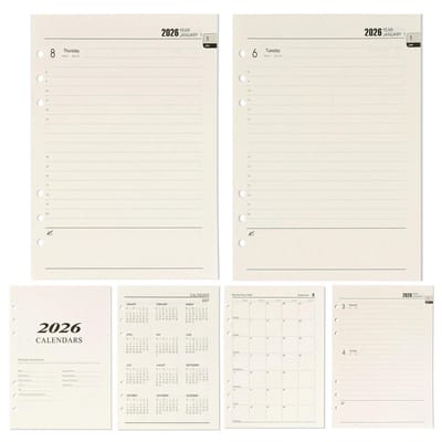 Dailygoods- Weekplanner 2026 - Inlegblad A5 - 6 Gaten - 176 Pagina's - Kalendervulling - Geschikt voor Planners - Planningspapier