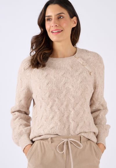 Damart - Trui kabelgebreid Thermolactyl - Dames - Beige - XS