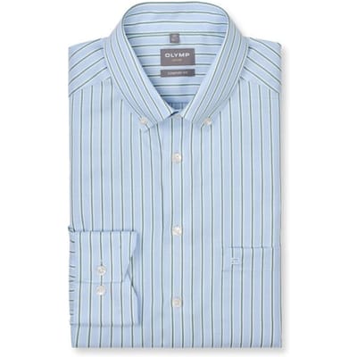OLYMP Luxor Overhemd, Comfort Fit, Button-down, Bleu