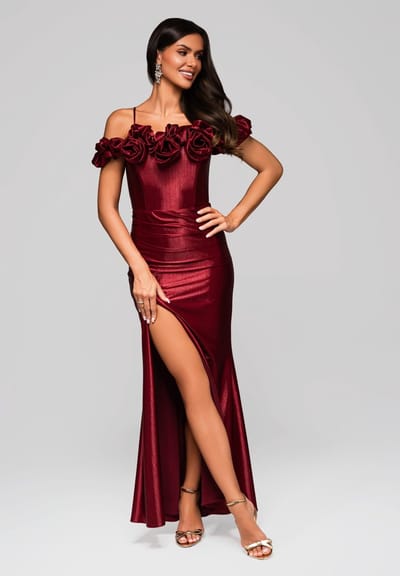 LARICA Jurk - Rits - Jurk Bordeaux S