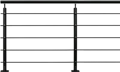 Kordo - Balustrade voor vlakke montage - OPALU - Diepzwart RAL9005 - 2 m