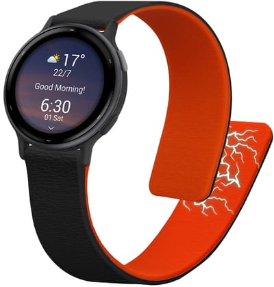 kwmobile sporthorloge band geschikt voor Garmin vivoactive 5 / active 5 bandje - Smartwatch of activity tracker polsband - Met magneetsluiting - In zwart / oranje