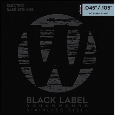 Warwick bas snaren,4er,45-105,zwart Stainless Steel - Snarenset voor 4-string basgitaar