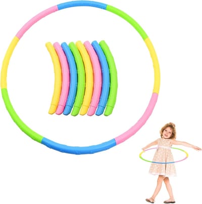 Fitness Hoepel voor Kinderen met 8 Onderdelen, 70 cm Diameter, Lichtgewicht en Verstelbaar, Ideaal voor Gymnastiek en Dans voor Kinderen van 3-8 Jaar