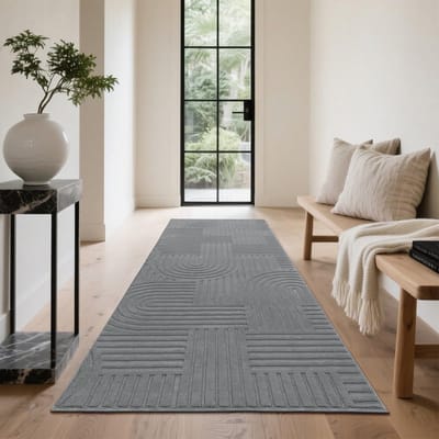 Dailygoods - Enyhom Lange loper, 80 x 300 cm, wasbaar, antislip, tapijtloper, haltapijt, keukentapijt, loper voor entree, slaapkamer, woonkamer, gang, grijs