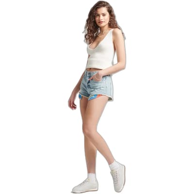 Dames short met hoge taille en scheuren Superdry Vintage