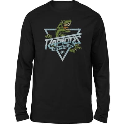 Jurassic Park Raptors On Tour Stroke Unisex Long Sleeved T-Shirt - Zwart - L