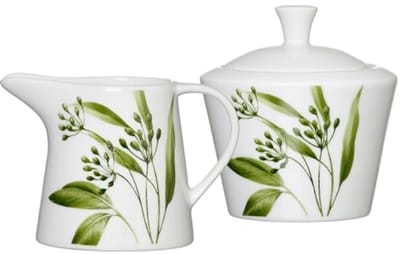 Porseleinen suikerpot en melkkannetje set - wit serviesgoed voor tafeldecoratie