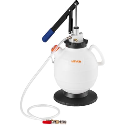 Transmissievloeistofpomp, 7,5 L Inhoud, Handmatige ATF Bijvulsæt Vloeistoftransferspuit met 8 ATF Adapters & 120cm Uitlaatslang, Olie Afzuig Dispenser