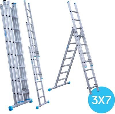 Eurostairs 3-delige Rechte Reformladder - 3x7 Sporten