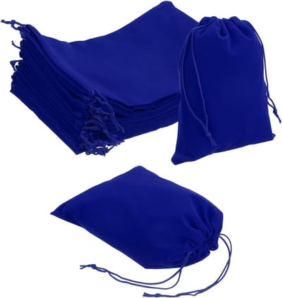 Fluwelen zakjes met trekkoord, 12 stuks, 17 x 22 cm, cadeauzakjes voor bruiloft, feest, sieraden, snoep, verpakking en opslag, blauw