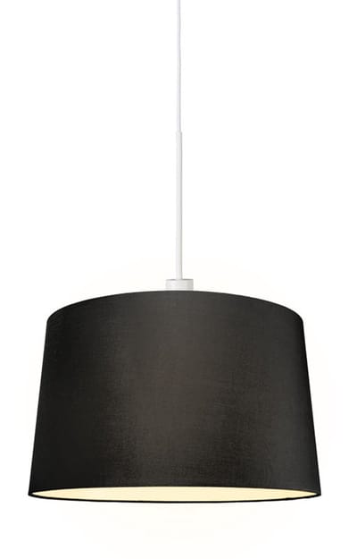 QAZQA Combi - Moderne Hanglamp met kap - 1 lichts - Ø 450 mm - Zwart - Woonkamer | Slaapkamer | Keuken