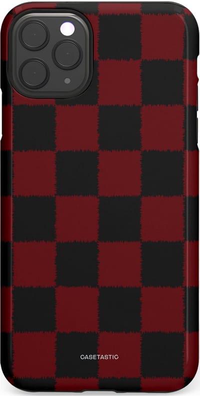 Casetastic hoesje geschikt voor Apple iPhone 11 Pro Max - Dubbellaagse bescherming - De Houthakker - Fashion Case - Zwart Bordeaux