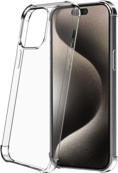 Geschikt voor iPhone 15 Pro Max Transparant met Stootrand - Siliconen TPU ShockProof case doorzichtig - ProtX