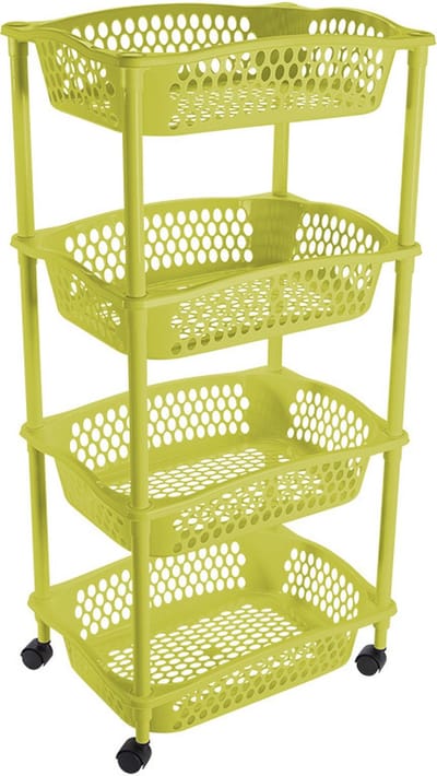 Hega Hogar Keuken opberg trolley - 4 manden - groen - 86 x 41 cm - roltafel