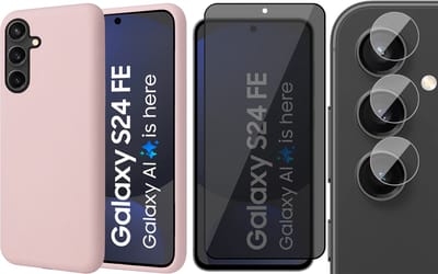 Hoesje geschikt voor Samsung Galaxy S24 FE - Privacy Screenprotector Volledig Dekkend Glas & Camera - Mat Back Case Roze