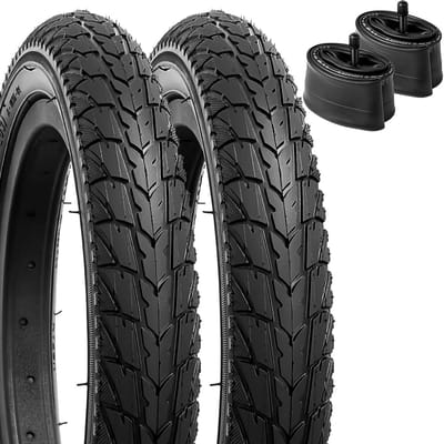 Fietsbanden en binnenbanden - Set banden - Stadsverkeer - Hoge grip - 12 inch - Zwart