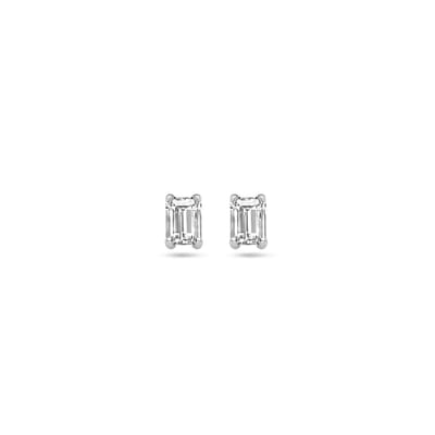 Zilver gerhodineerd oorknoppen zirkonia 4,5 mm - 1339434