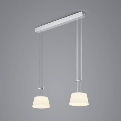 BANKAMP LED hanglamp, 2-lamps, nikkel
