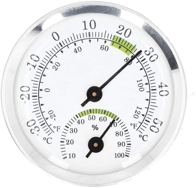 Allecto - Mini Analoge Thermometer - Thermometer voor Cigarboxen - Ideaal voor Huishoudelijk Gebruik - Compact formaat - Nauwkeurige metingen - Ges..