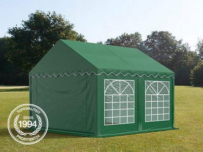 Partytent feesttent 3x4 m tuinpaviljoen -tent PVC 700 N in donkergroen waterdicht
