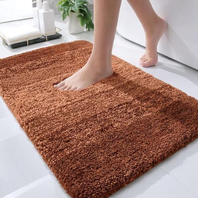 Casilin Badmat Antislip - 60 x 90cm Havana - Waterabsorberende Badkamermat - Sneldrogend - Voor Douche en Bad - 100% Katoen - Wasbare Douchemat - Terracotta, Oranje