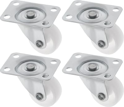 AMIG zwenkwiel/transportwiel - 4x - D30mm - nylon - 45kg draagvermogen - wit