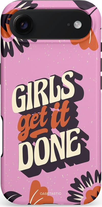 Casetastic hoesje geschikt voor Apple iPhone Air - MagSafe - Dubbellaagse bescherming - Girls get it done - Fashion Case - Lila Donkergrijs Terracotta