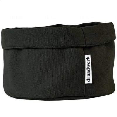 draadwerk Broodmand Stof | Brood Mandje | Opbergmand | Ontbijtmand van 100% Katoen | Broodmanden | Mandjes Voor Ontbijt, Brunch & Feestdagen (Zwart)