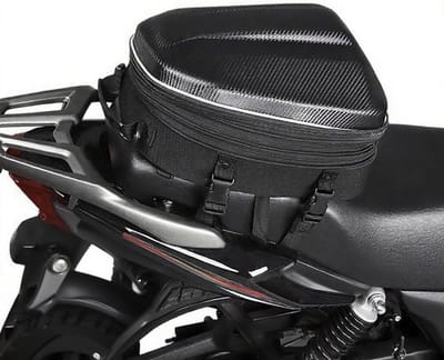 Motorfiets Zadeltas - Motor Bagage Tas - Motorrijden Opslag - Harde Koolstofvezel Schaal - 35x30x11-24 cm - Zwart