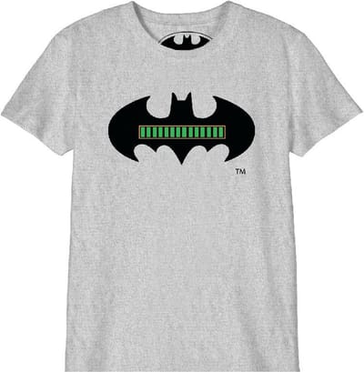 DC Comics - Full Battery Batman Child T-Shirt Grey - 12 Years