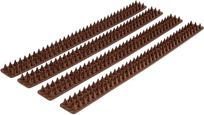 Famanu – Duivenpinnen 4 panelen - elk 49 cm lang - vogelpinnen kunststof - 1.7 cm lange pinnen - vogelwering - donkerbruin