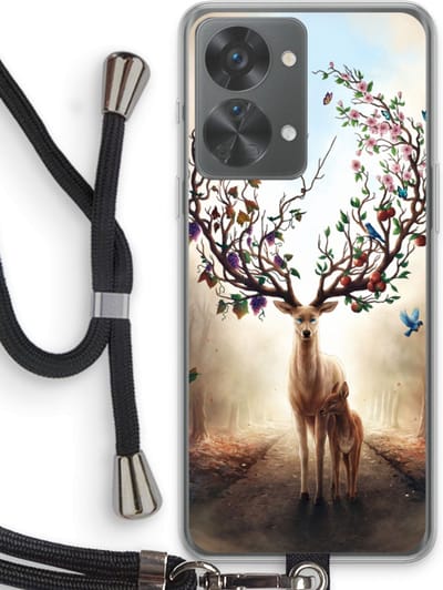 Case Company® - Hoesje met koord geschikt voor OnePlus Nord 2T hoesje met Koord - Seasons Change - Telefoonhoesje met Zwart Koord - Bescherming aan alle Kanten en Over de Schermrand