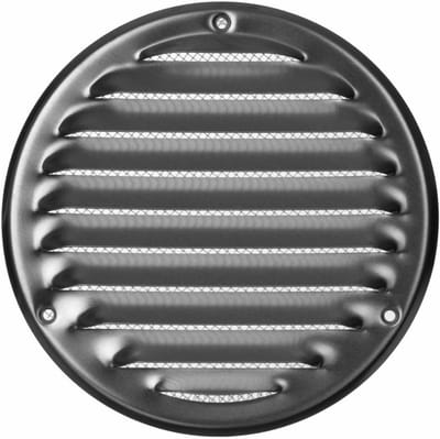 Ventilatierooster Aluminium - Afvoerrooster Rond - Ventilatie Afsluiting - Met Insectenbescherming - Ø 125 mm - Aluminium