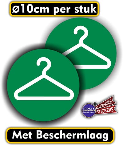 Jerma - Garderobe - Sticker - Groen - set 2 stuks - Ø 10 cm - Krasbestendig - Zelfklevend - Vinyl