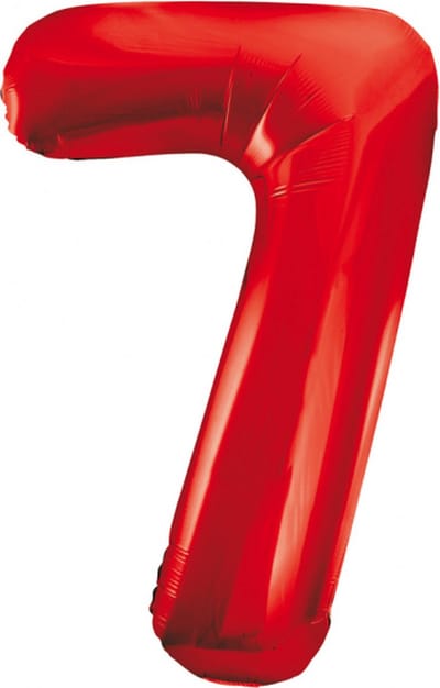 Wefiesta - Folieballon Cijfer 7 Rood - 86 cm