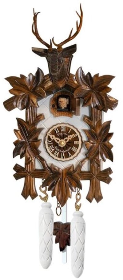 Engstler - 522/5/28_Q - Koekoeksklok - Kwarts - Notenhout - 30 cm