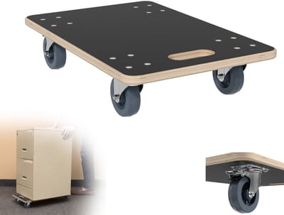 Transportroller 60 x 40 cm, transport rolplateau met 2x parkeerrem, transporthulp voor meubeltransport – 1 stuk