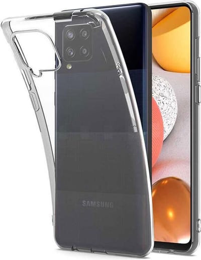 Galaxy A12 Transparant achterkant hoesje TPU back cover hoes |Gratis 2X Galaxy A12 Tempered Glass Screenprotectors met Cleaning set