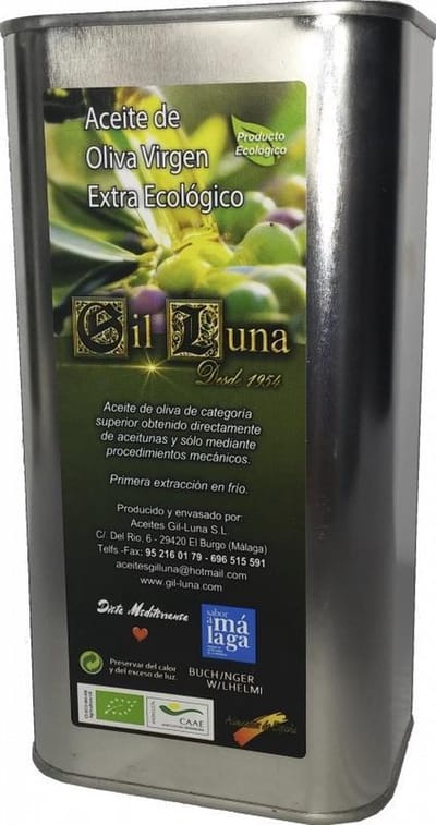 Gil Luna olijfolie - Prijswinnende biologische extra vierge Hojiblanca, Zorzaleña en Picual NL-BIO-01 - 1L