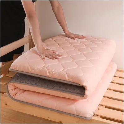 Japanse futonmatras - Opvouwbare slaapmat - Veelzijdig gebruik - Lichtgewicht ontwerp - 90 x 200 cm - Roze