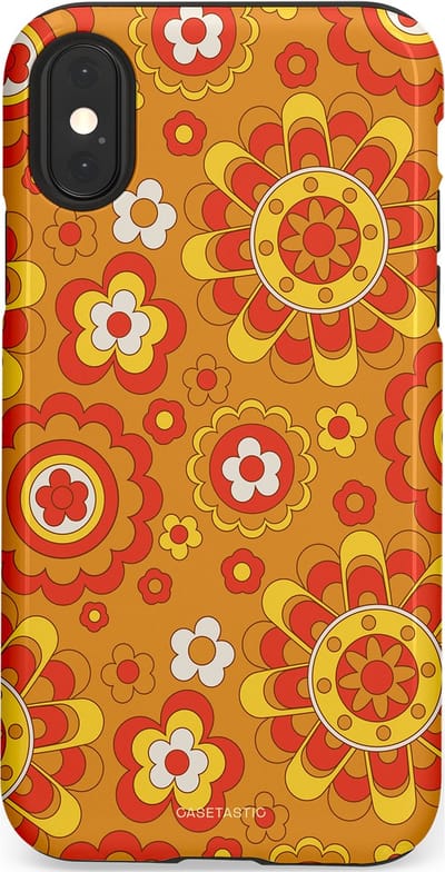 Casetastic Hoesje Geschikt voor Apple iPhone X/Xs - Stijlvolle Beschermende Duo-layer Case - Retro droom