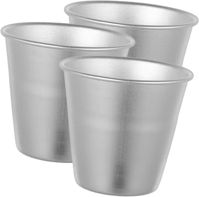 Ronde Cakevorm - Mini Pannetjes - Desserts Maken - Antiaanbaklaag - 3 Stuks - Zilver