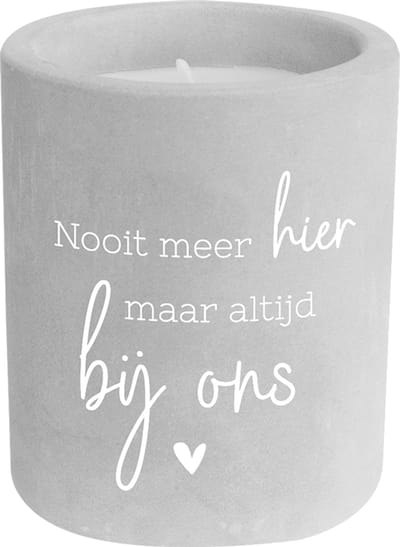 - Kaarsje Altijd bij ons - 6,5x6,5x8 cm - Cement