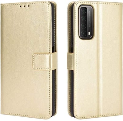 Bookcase Geschikt voor: Huawei P Smart 2021 - Goud - portemonee hoesje
