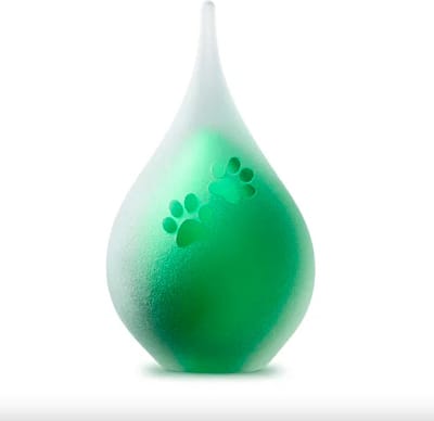 Urnencenter™ Frosted Druppel Mini Urn Pootjes - Mini Urn - Gedenkartikel - Groen