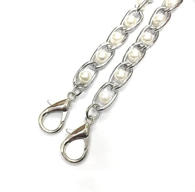 Zilveren Metalen Parelsnoer met Schouderband en Vervangende Ketting voor Handtassen en Schoudertassen, 90 cm, Accessoires voor Mode en Stijl