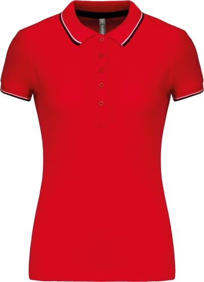 Kariban Damespolo korte mouwen K251 - Red / Navy / White - S