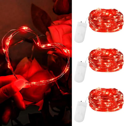 Lichtsnoer Set - Decoratieve Verlichting - Feestelijke Sfeer - Energiezuinig LED - 2 Meter - Rood