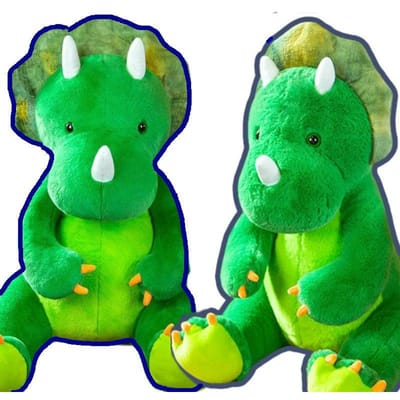 60-90cm Reuzenformaat Groene Triceratops Lang Pluche Speelgoed Gevuld Groene Dinosaurussen Knuffels Pluche Uniek Cadeau voor Jongen Verjaardagscadeau 60cm
